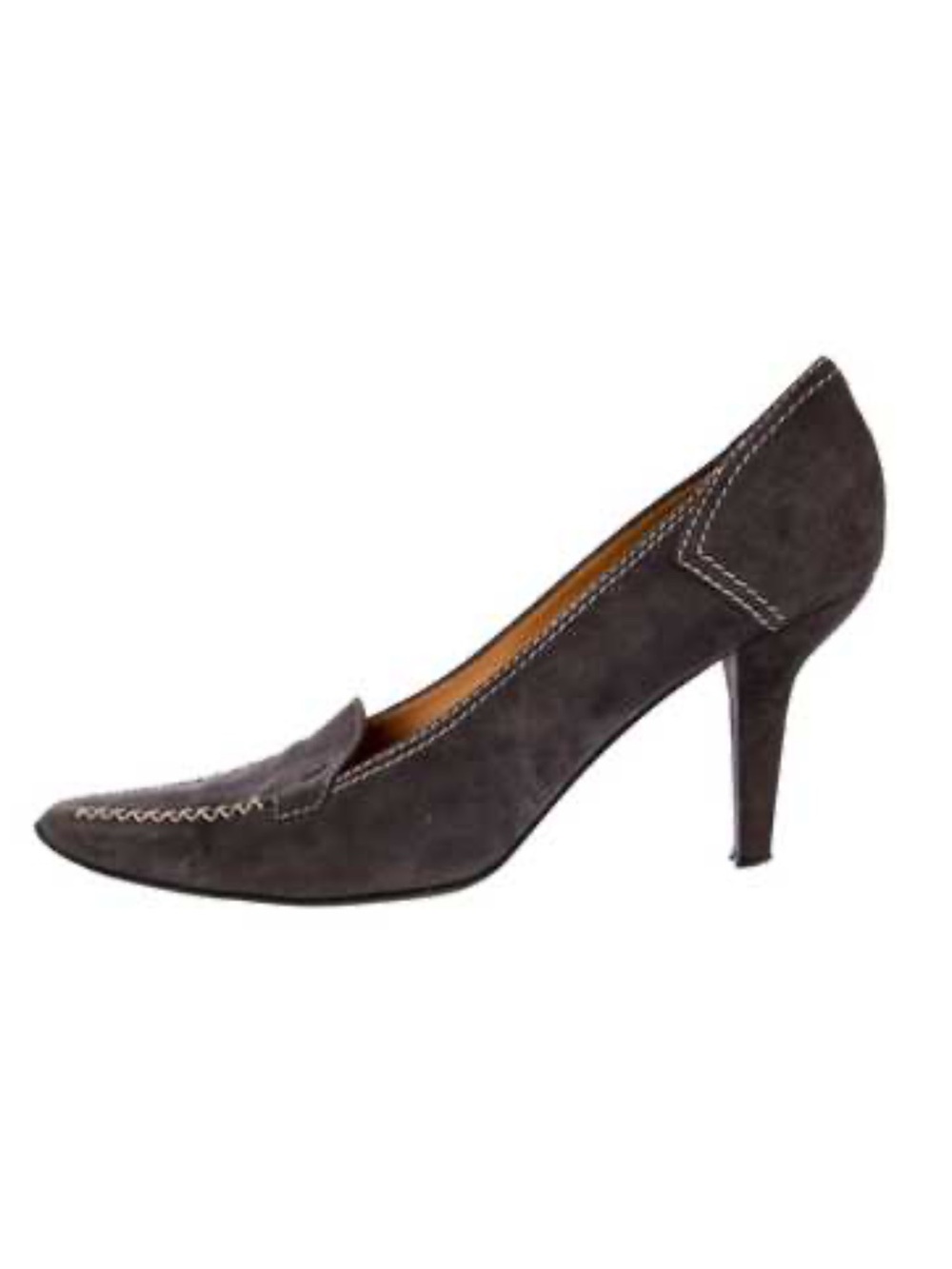 Tod’s Grey Suede Leather Pointed Toe Loafers Pumps Heels Women’s Size 8